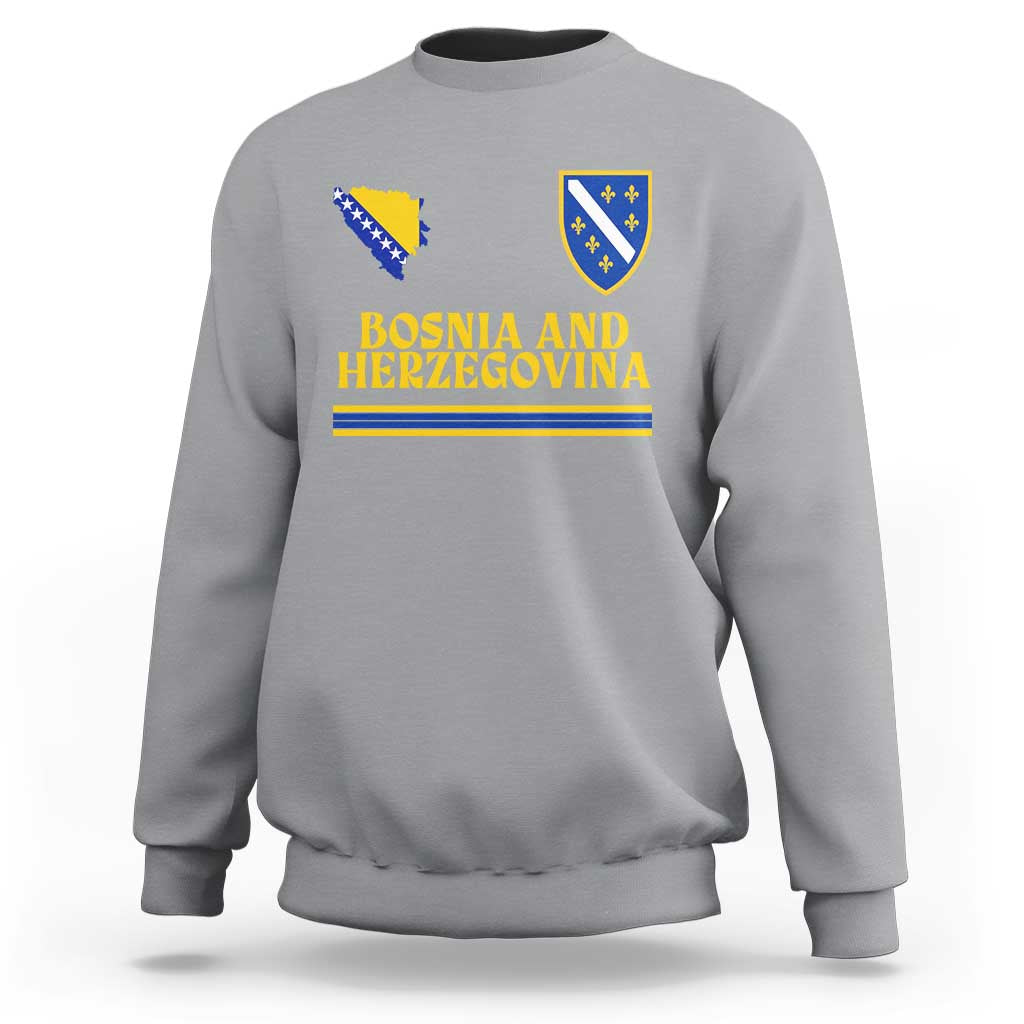 Bosnia Herzegovina Soccer Jersey Style Sweatshirt Country Map Heritage Football Fan