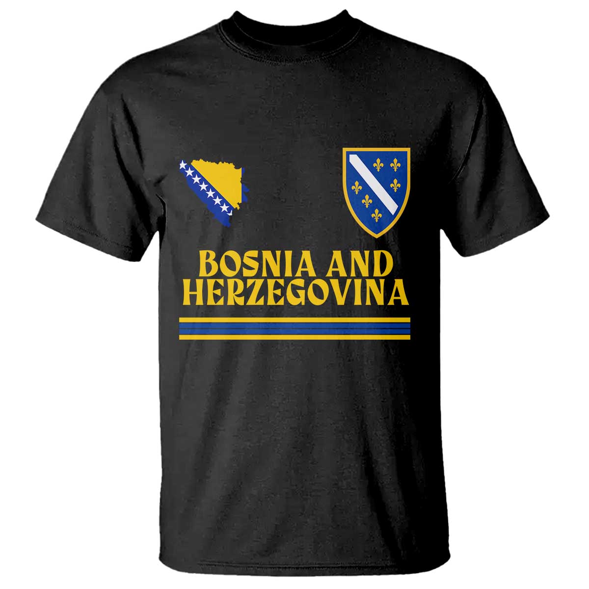 Bosnia Herzegovina Soccer Jersey Style T Shirt Country Map Heritage Football Fan