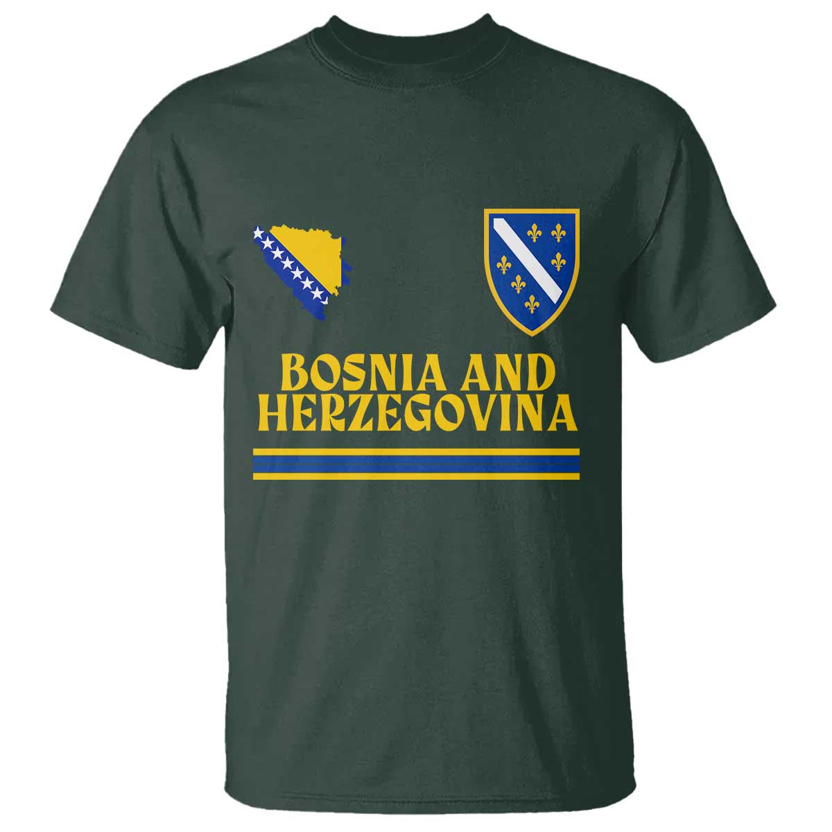 Bosnia Herzegovina Soccer Jersey Style T Shirt Country Map Heritage Football Fan