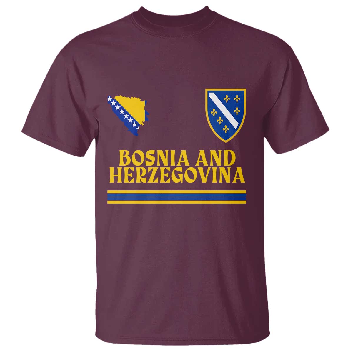 Bosnia Herzegovina Soccer Jersey Style T Shirt Country Map Heritage Football Fan