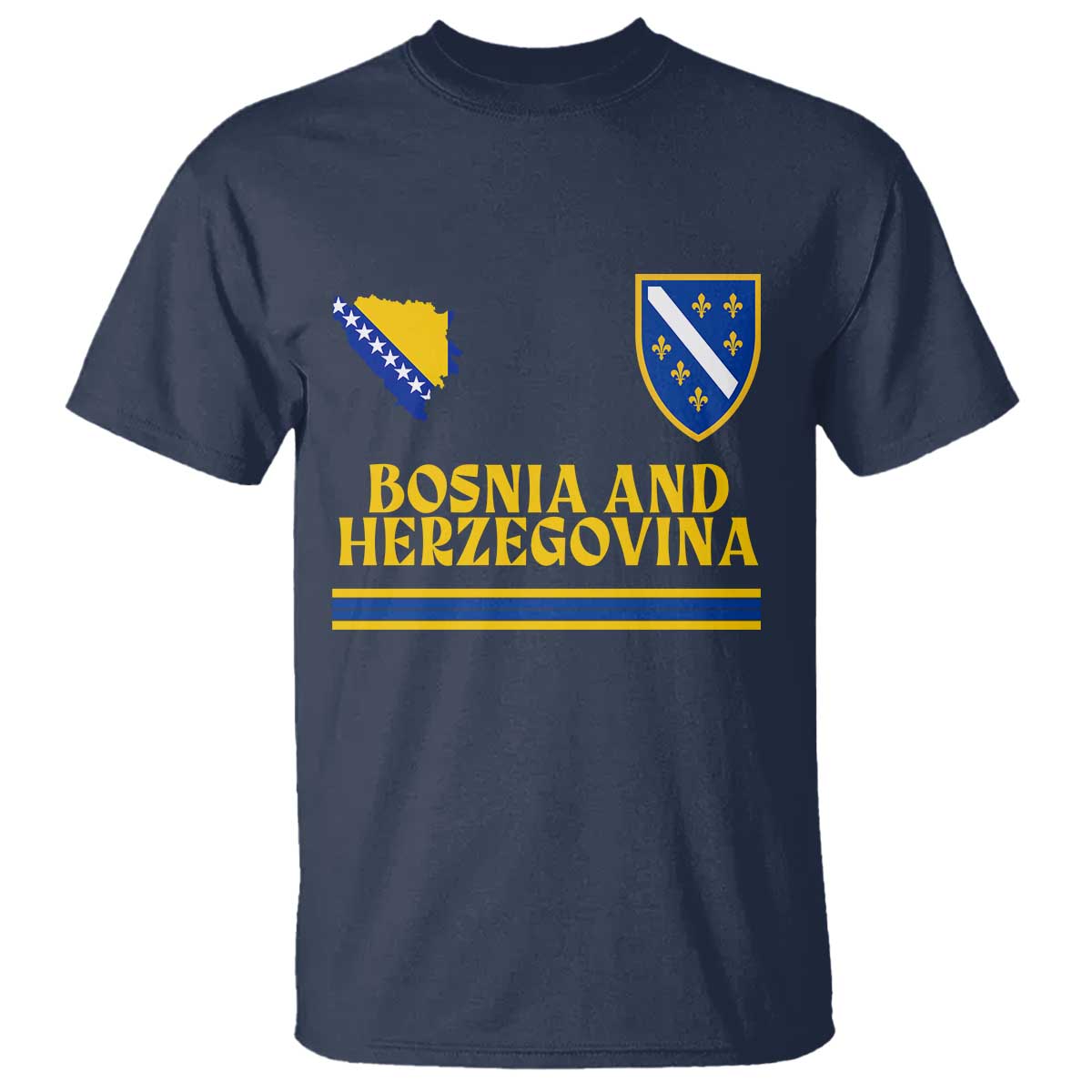 Bosnia Herzegovina Soccer Jersey Style T Shirt Country Map Heritage Football Fan