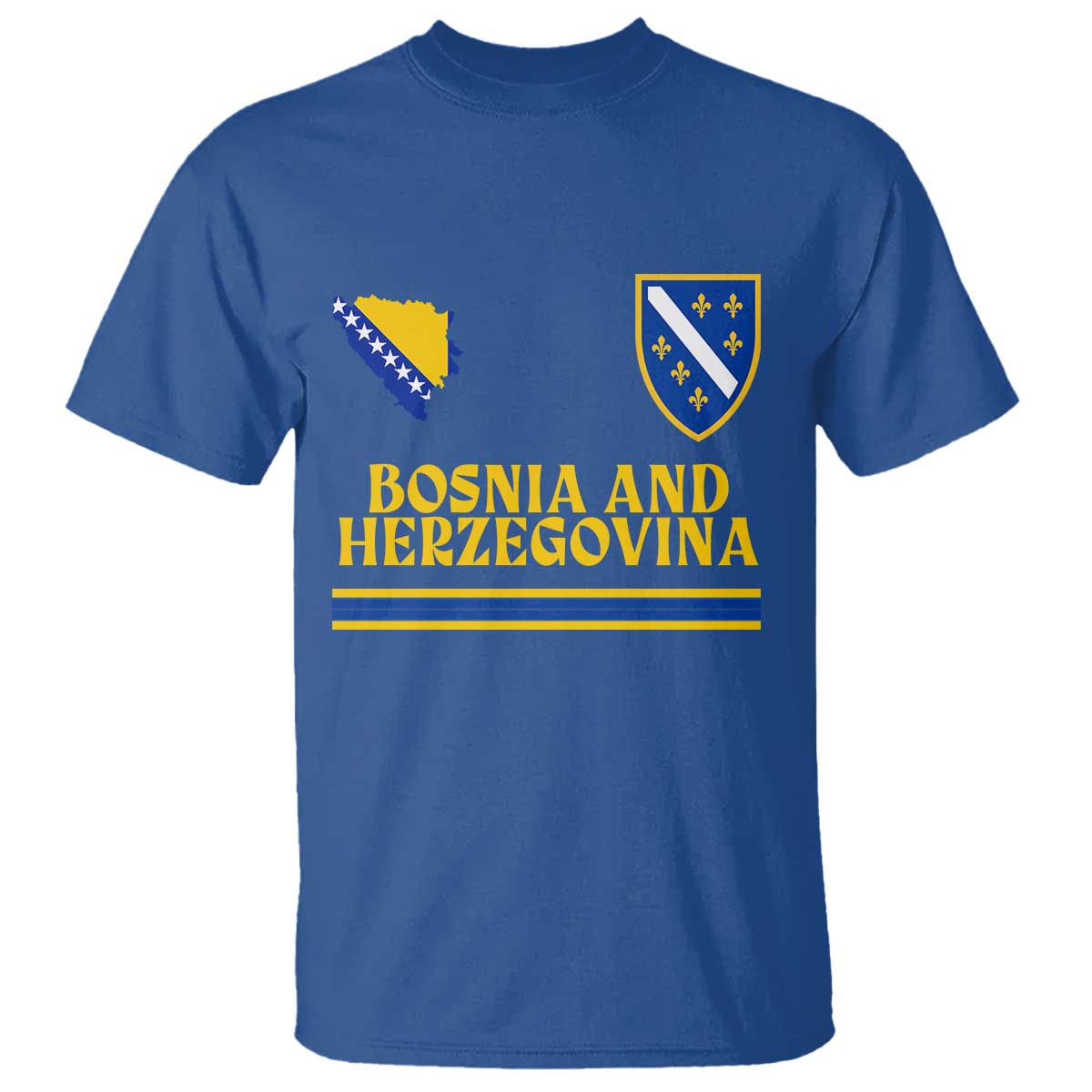 Bosnia Herzegovina Soccer Jersey Style T Shirt Country Map Heritage Football Fan