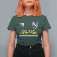 Bosnia Herzegovina Soccer Jersey Style T Shirt For Women Country Map Heritage Football Fan