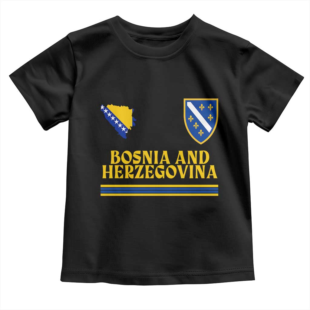 Bosnia Herzegovina Soccer Jersey Style Toddler T Shirt Country Map Heritage Football Fan