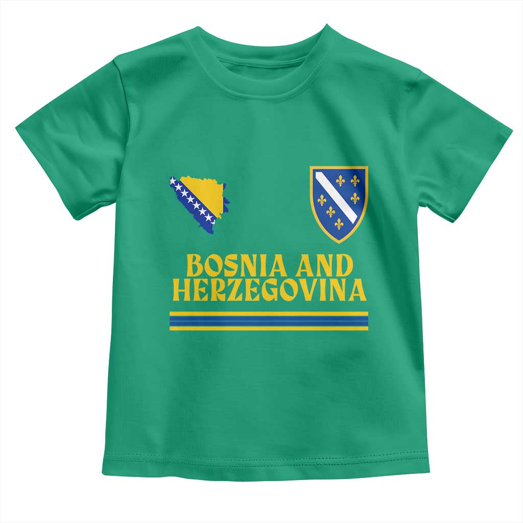 Bosnia Herzegovina Soccer Jersey Style Toddler T Shirt Country Map Heritage Football Fan