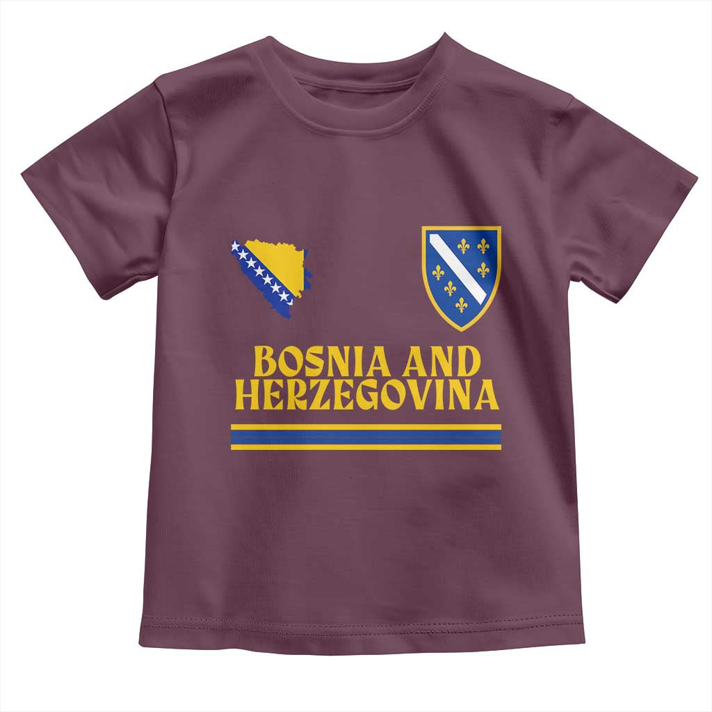 Bosnia Herzegovina Soccer Jersey Style Toddler T Shirt Country Map Heritage Football Fan