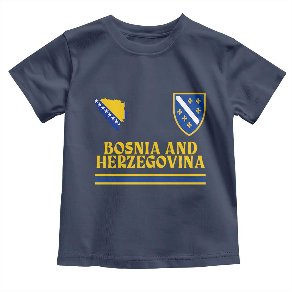 Bosnia Herzegovina Soccer Jersey Style Toddler T Shirt Country Map Heritage Football Fan