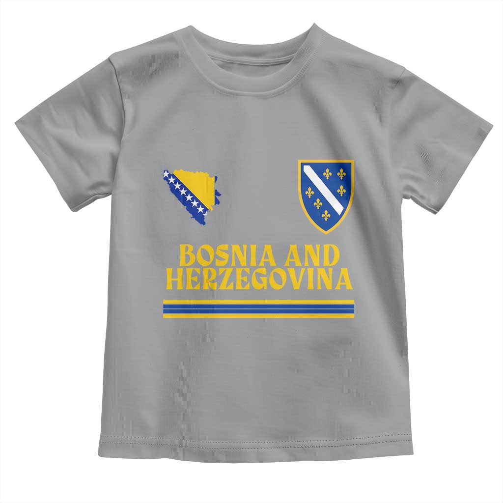 Bosnia Herzegovina Soccer Jersey Style Toddler T Shirt Country Map Heritage Football Fan