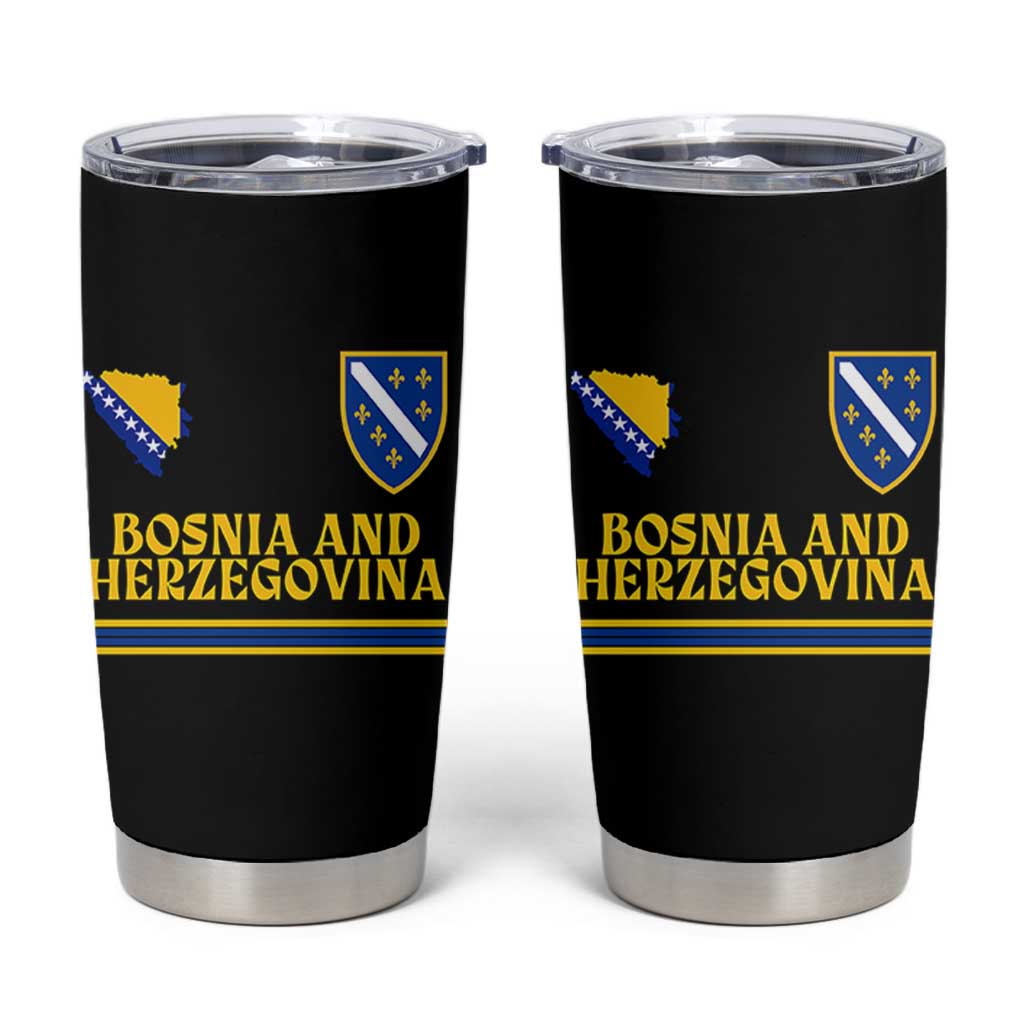 Bosnia Herzegovina Soccer Jersey Style Tumbler Cup Country Map Heritage Football Fan