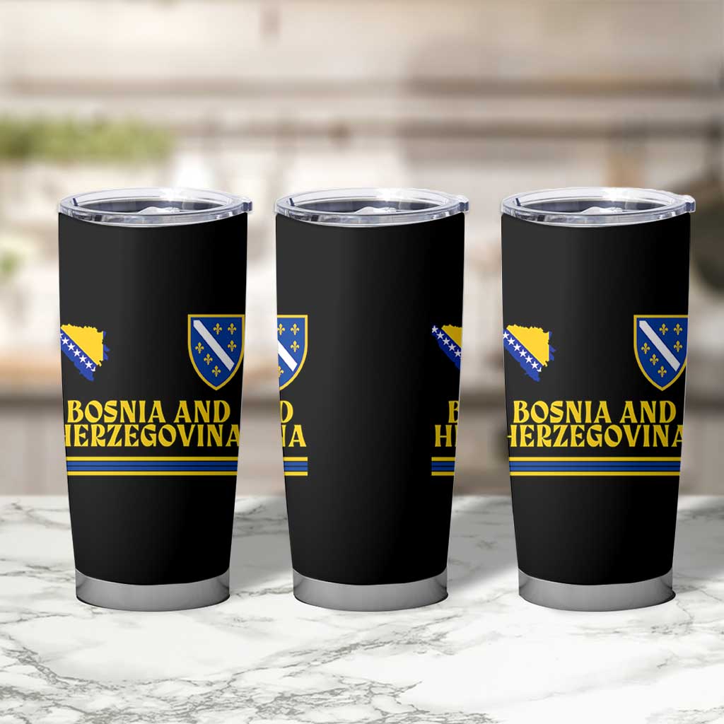 Bosnia Herzegovina Soccer Jersey Style Tumbler Cup Country Map Heritage Football Fan