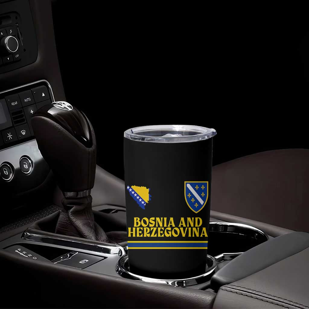 Bosnia Herzegovina Soccer Jersey Style Tumbler Cup Country Map Heritage Football Fan