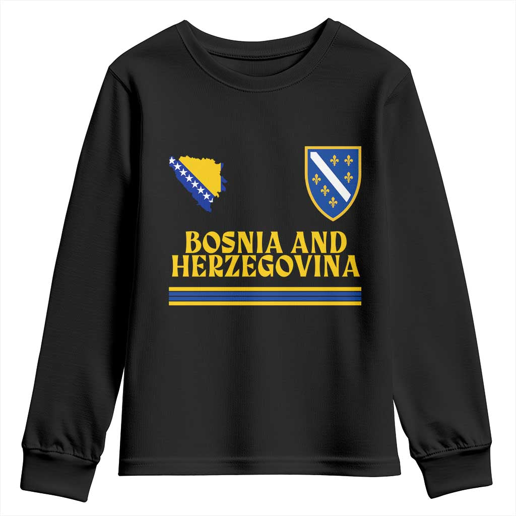 Bosnia Herzegovina Soccer Jersey Style Youth Sweatshirt Country Map Heritage Football Fan
