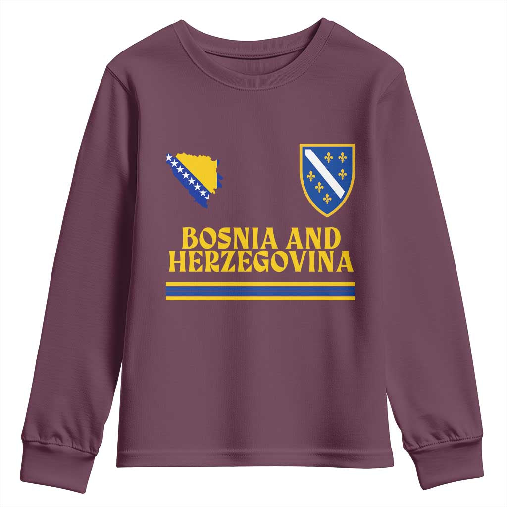 Bosnia Herzegovina Soccer Jersey Style Youth Sweatshirt Country Map Heritage Football Fan