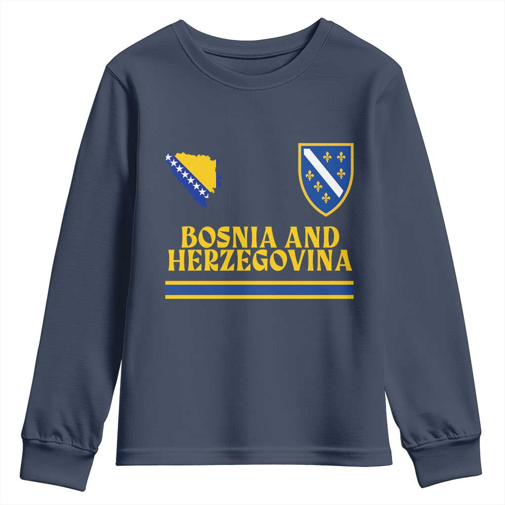 Bosnia Herzegovina Soccer Jersey Style Youth Sweatshirt Country Map Heritage Football Fan