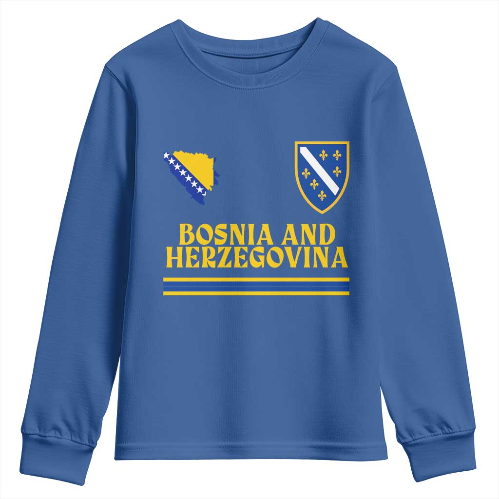 Bosnia Herzegovina Soccer Jersey Style Youth Sweatshirt Country Map Heritage Football Fan