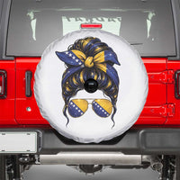 Bosnian Girl Messy Bun Flag Bandana Woman Graphic Spare Tire Cover Bosnia Herzegovina Pride
