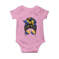 Bosnian Girl Messy Bun Flag Bandana Woman Graphic Baby Onesie Bosnia Herzegovina Pride