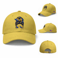 Bosnian Girl Messy Bun Flag Bandana Woman Graphic Baseball Cap Bosnia Herzegovina Pride