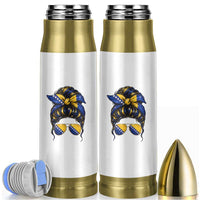 Bosnian Girl Messy Bun Flag Bandana Woman Graphic Bullet Tumbler Bosnia Herzegovina Pride