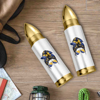 Bosnian Girl Messy Bun Flag Bandana Woman Graphic Bullet Tumbler Bosnia Herzegovina Pride