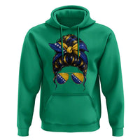 Bosnian Girl Messy Bun Flag Bandana Woman Graphic Hoodie Bosnia Herzegovina Pride