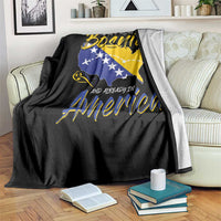 From Bosnia and Already in America Throw Blanket Bosnian Soccer Fan Travel Bosnia Herzegovina Pride
