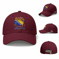 From Bosnia and Already in America Baseball Cap Bosnian Soccer Fan Travel Bosnia Herzegovina Pride