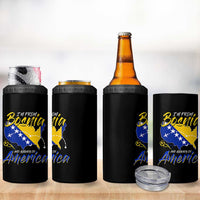 From Bosnia and Already in America 4 in 1 Can Cooler Tumbler Bosnian Soccer Fan Travel Bosnia Herzegovina Pride
