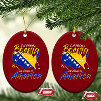From Bosnia and Already in America Ceramic Ornament Bosnian Soccer Fan Travel Bosnia Herzegovina Pride