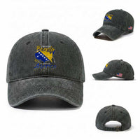 From Bosnia and Already in America Washed Cotton Baseball Cap Bosnian Soccer Fan Travel Bosnia Herzegovina Pride