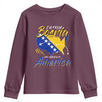 From Bosnia and Already in America Youth Sweatshirt Bosnian Soccer Fan Travel Bosnia Herzegovina Pride