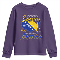 From Bosnia and Already in America Youth Sweatshirt Bosnian Soccer Fan Travel Bosnia Herzegovina Pride