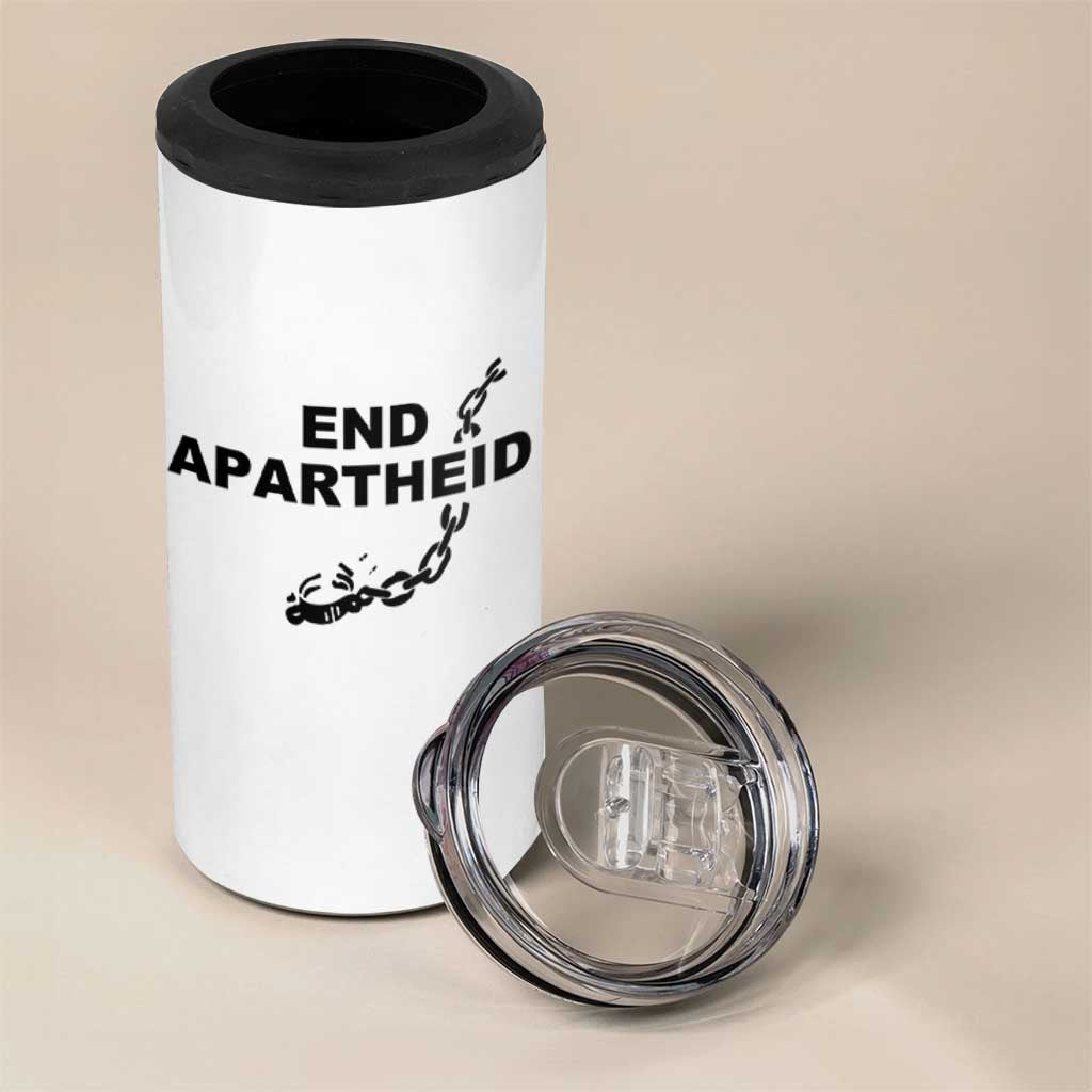 End Apartheid Human Rights 4 in 1 Can Cooler Tumbler Broken Chain Social Justice Activist