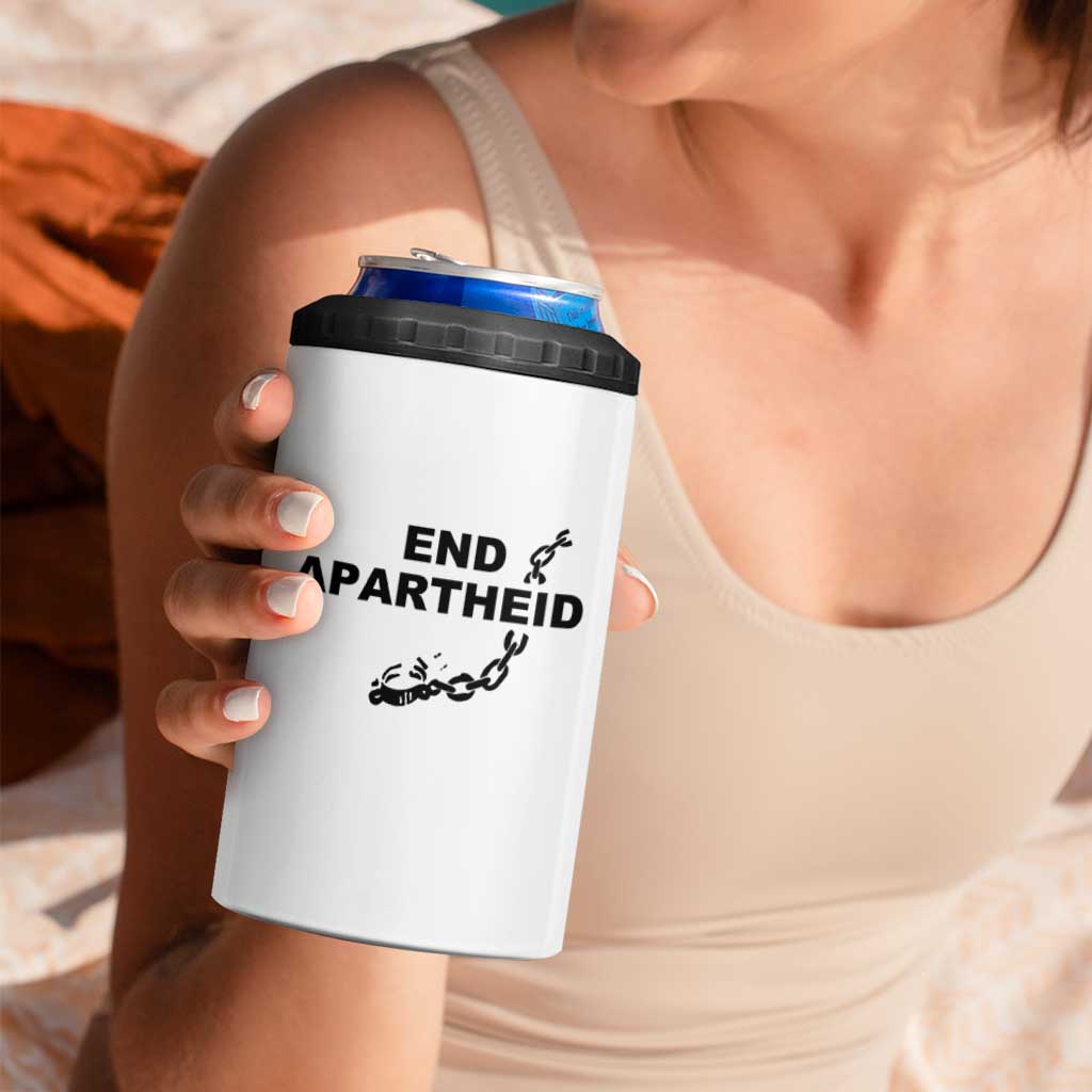 End Apartheid Human Rights 4 in 1 Can Cooler Tumbler Broken Chain Social Justice Activist