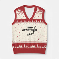 End Apartheid Human Rights V-Neck Knit Sweater Vest Broken Chain Social Justice Activist