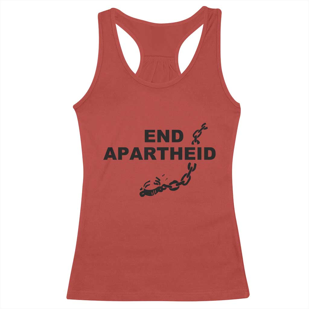 End Apartheid Human Rights Racerback Tank Top Broken Chain Social Justice Activist