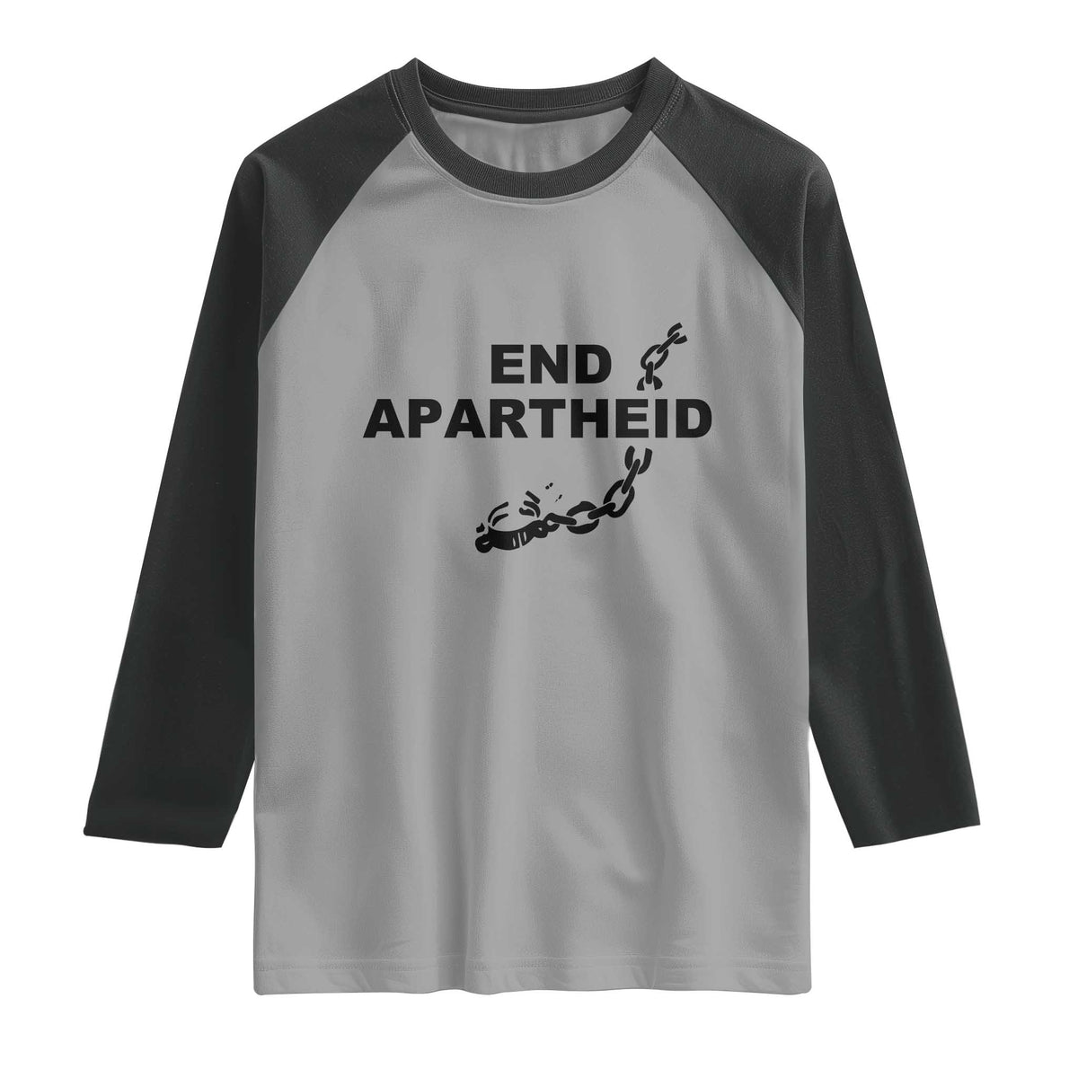End Apartheid Human Rights Raglan Shirt Broken Chain Social Justice Activist