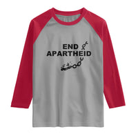 End Apartheid Human Rights Raglan Shirt Broken Chain Social Justice Activist