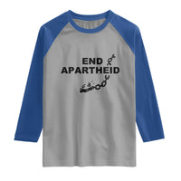 End Apartheid Human Rights Raglan Shirt Broken Chain Social Justice Activist