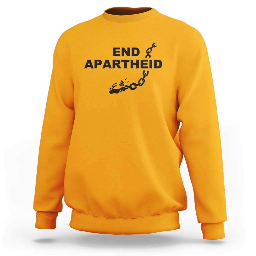 End Apartheid Human Rights Sweatshirt Broken Chain Social Justice Activist