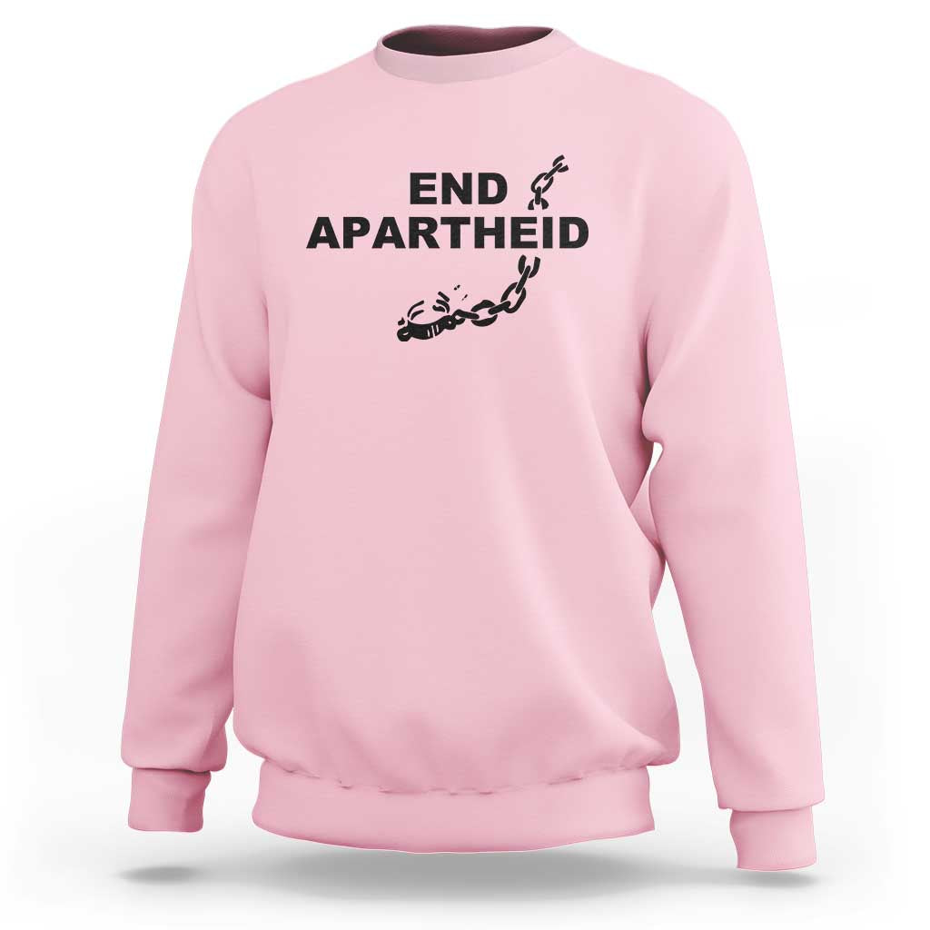 End Apartheid Human Rights Sweatshirt Broken Chain Social Justice Activist