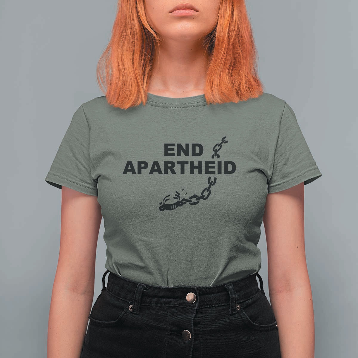 End Apartheid Human Rights T Shirt For Women Broken Chain Social Justice Activist
