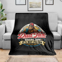 Funny Dad Tax Certified Dad Duty Bigfoot Throw Blanket Vintage Sasquatch Official Snack Inspector