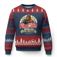 Funny Dad Tax Certified Dad Duty Bigfoot Ugly Christmas Sweater Vintage Sasquatch Official Snack Inspector