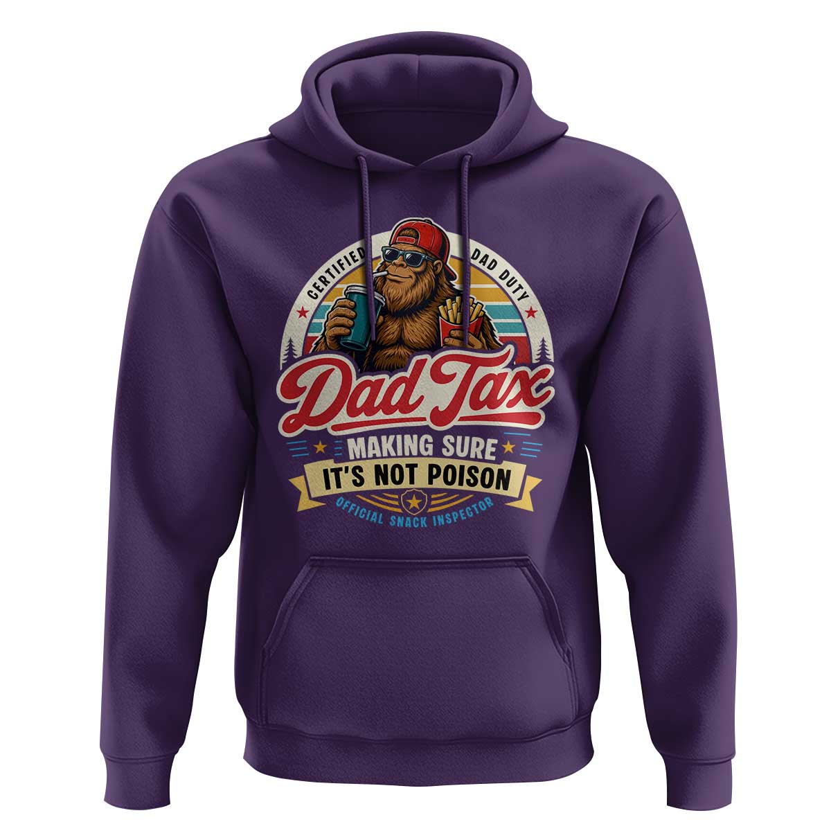 Funny Dad Tax Certified Dad Duty Bigfoot Hoodie Vintage Sasquatch Official Snack Inspector