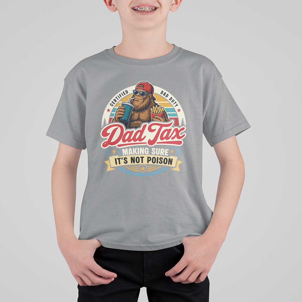 Funny Dad Tax Certified Dad Duty Bigfoot T Shirt For Kid Vintage Sasquatch Official Snack Inspector