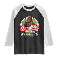 Funny Dad Tax Certified Dad Duty Bigfoot Raglan Shirt Vintage Sasquatch Official Snack Inspector