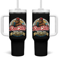 Funny Dad Tax Certified Dad Duty Bigfoot Tumbler With Handle Vintage Sasquatch Official Snack Inspector
