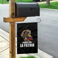 Firmes Por La Patria Colombian Pride Garden Flag Roaring Saluting Tiger Patriotic Colombia Heritage Flag