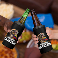 Firmes Por La Patria Colombian Pride 4 in 1 Can Cooler Tumbler Roaring Saluting Tiger Patriotic Colombia Heritage Flag